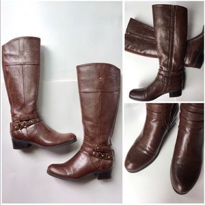 NWOT Brown Buckled Riding Boots